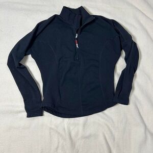 Vintage Obermeyer‎ Ultragear Jacket Womens L Black Fleece Polartec Quarter Zip